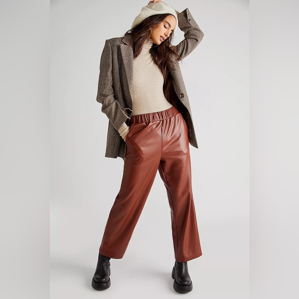 Free People x BLANKNYC Can't Help Myself Vegan Straight Leg Pants Size S